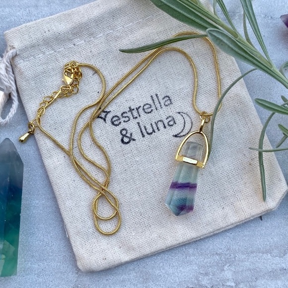 ❗️LAST❗️Raw Fluorite Crystal Point Necklace - Picture 5 of 9